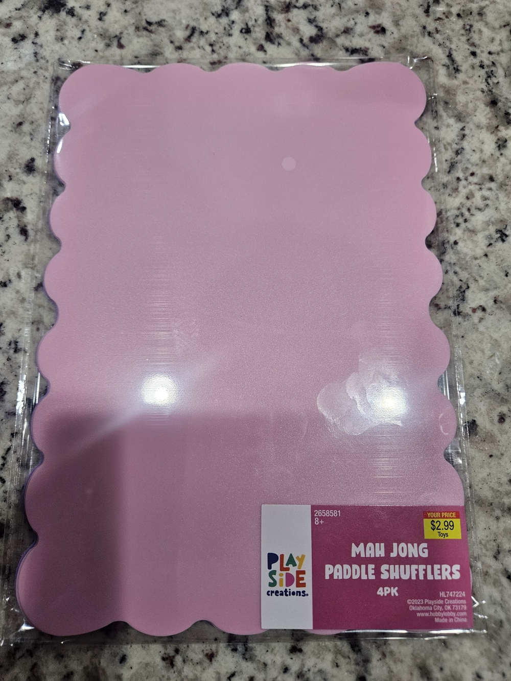 Hobby Lobby Pink And Purple Scalloped Mahjong Paddle Shufflers (4pk) - Unopened